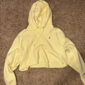 Yellow Champion Cropped Sweatshirt